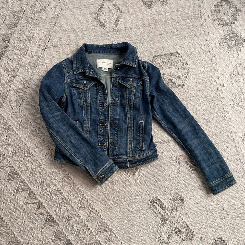 Pilcro Classic Denim Jacket in Dark Denim XS